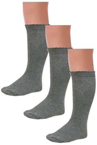 Grey Knee High Socks Three Pack (Older Girls)